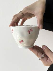 1pc/2pcs Valentine's Day Mug, Asymmetrical Cute Handgrip Cup, Small Ceramic Coffee Mug, Breakfast Milk Cup, Home Afternoon Tea Latte Cup, Juice Beverage Cup, Dessert Ice Cream Cup, Couple Water Cup, Holiday Gift Mug For Family And Friends - Multicolor - View 17