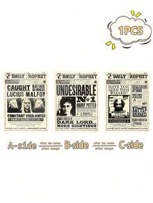 Harry Potter 1张哈利波特每日全息海报，3种场景变换，魔法世界艺术，创意电影海报，魔法学校装饰，粉丝礼物，返校季 [官方授权] - 彩色 - 查看 3