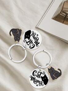 送给爱猫女性的礼物，黑猫钥匙扣，趣味猫女士钥匙圈，送给闺蜜、姐妹、女儿、女友的独特礼物 | 圣诞节、新年、母亲节、生日、万圣节、感恩节、情人节礼物创意、派对礼物、秘密圣诞老人礼物、交换礼物 - 彩色 - 查看 5