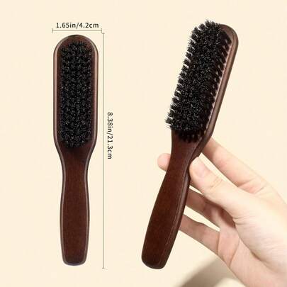 Borsten-Glättekamm - weich/mittel hart, einfaches Stylen & Pflegen, lässt Haare glatt & geschmeidig, geeignet für Herren & Damen - Holzgriff, unverzichtbar für Schule, Reisen & Urlaub - für Damen, Harentwirrkbürste