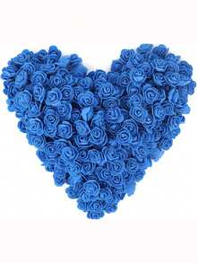 50/100/200/300/400/500个迷你泡沫玫瑰花头，人造泡沫假花散装，适用于DIY工艺品、婚礼花束、浴室中心装饰品、派对餐桌家居装饰、花园装饰 - 寶藍色 - 查看 8