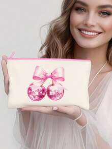 Multi-Piece Cute Sweet Bowknot Canvas Zipper Bags, Cosmetic Bags, Stationery Bags, Y2K Style Bowknot Makeup Bags, Jewelry Pouches, Snack Bags, Pen Cases, Travel Cosmetic Organizer Bags, Party Gift Bags, Multi-Functional Organizer Bags, Portable Clutches With Zippers For Lipstick, Brushes, Phones, Coins, Home, Travel, Beach, Pool, Party, School Use, Home Decor Bathroom Living Room Organizer Set - Beige - View 34