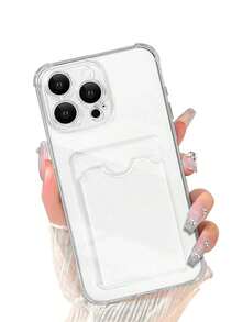 Transparent Card Slot Holder Phone Compatible With Mi Infinix Tecnoo, Transparent Wallet Silicone Shockproof Back Cover Waterproof Anti-Fall Scratch Resistantchristmas 17 - Kiểu 1 (1 cái) - Xem 12