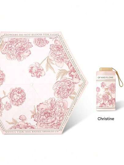 Artistic Floral Print Ladies Umbrella, Oil Painting Style Print Parasol, Sunscreen & Rainproof Mini Travel Umbrella, Lightweight & Portable, UV Protection, Foldable, Suitable For All Weather Conditions, Compact Ladies Sunshade Umbrella, Windproof & Rainproof.