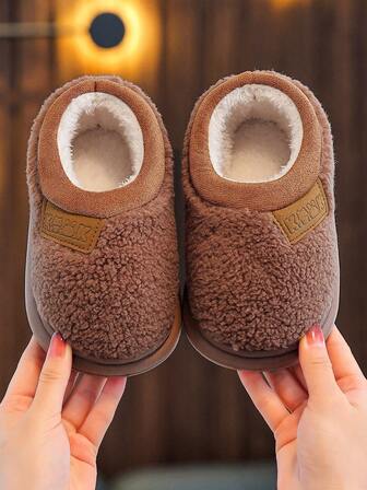 Pantuflas de dibujos animados para niños/niñas, con suela blanda y cómoda para usar en interiores en otoño/invierno