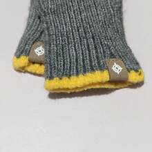 Guantes de invierno cálidos de punto con dedos completos para mujer, guantes de lana Lisa de lujo con diamantes de imitación para chica, manoplas con pantalla táctil a la moda para mujer - Gris 02 - Ver 7