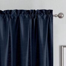 Chyhomenyc Uptown Navy Blue Kitchen Curtains 45 Inch Length 2 Panels, Room Darkening Faux Silk Chic Fabric Short Window Curtains For Bedroom Living Room, Each 30Wx45L,NavyBlue30inchWx45inchLPackof2 - 海軍藍 30 英吋寬 x 45 英吋長 2 件裝 - 查看 2