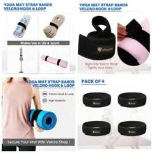 Correa elstica resistente, envoltura elstica, organizador para yoga, entrenamiento, ejercicio, pilates, almacenamiento - Paquete de 4 correas elásticas negras de - Ver 1