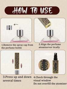 Chai đựng nước hoa vuông in họa tiết da báo, chai xịt nước hoa mini di động có thể tái sử dụng, chai xịt du lịch mini họa tiết da báo và hoa. Chai đựng nước hoa du lịch di động có thể tái sử dụng, chai chiết nước hoa vuông, chai xịt. Có thể tái sử dụng. Chai tách chất lỏng. - Nhiều màu - Xem 5