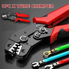 Crimping Tool With Ratchet, Ratchet Wire Crimper For Non-Insulated Open Barrel Terminal Connectors Receptacles AWG23-16, Ratcheting Crimper, Electrical Terminals Crimping Tool - Variant - View 4