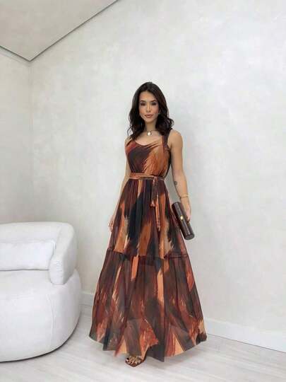 Vestido Tule Regata Moda Evangélica Maravilhoso