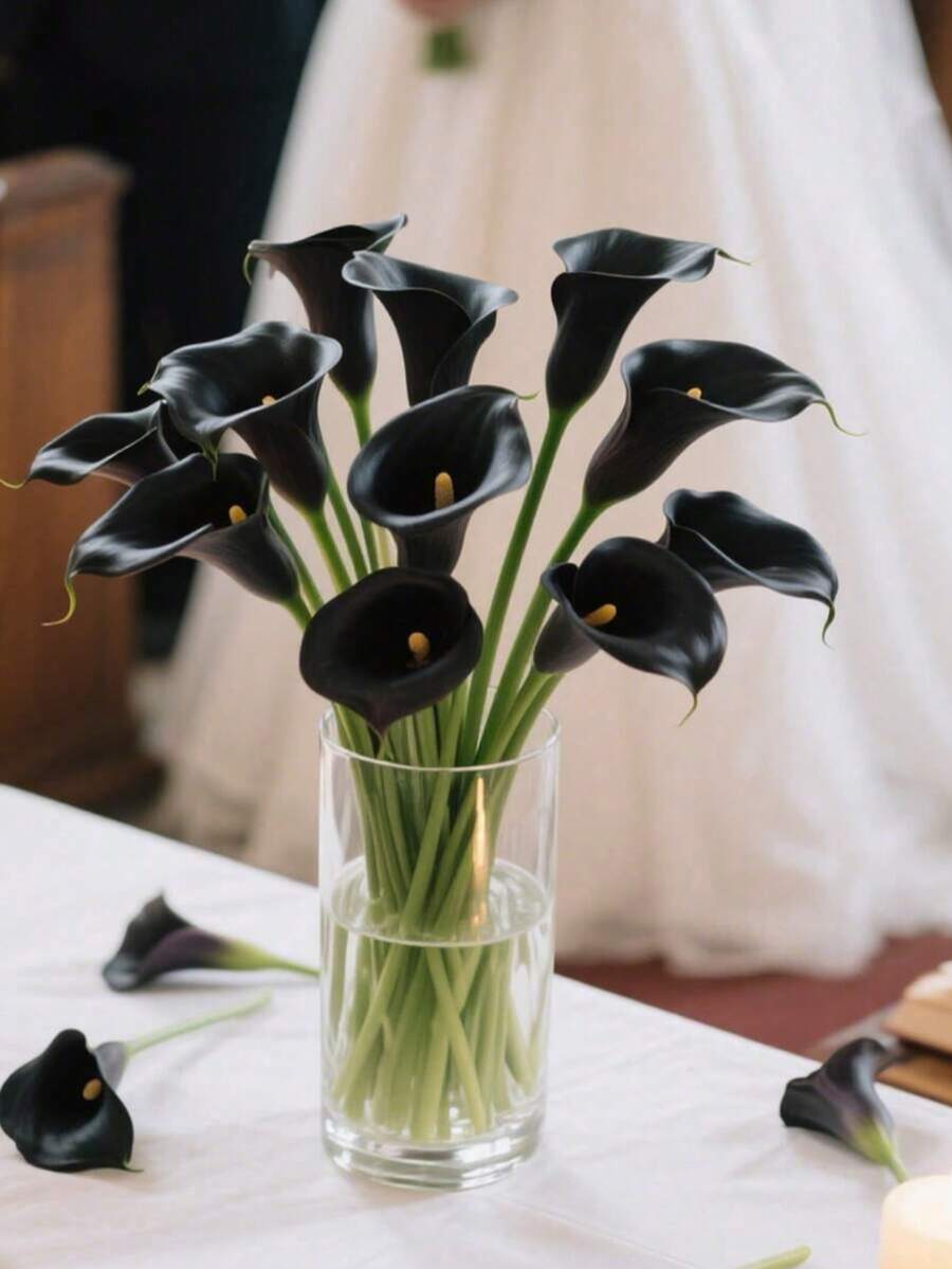1pc/4pcs/10pcs Artificial Calla Lily Flowers, Realistic Floral Bouquet, Suitable For Valentine's Day Party, Garden Decor, Lifelike Texture, Suitable For Living Room, Bedroom, Dining Room, Office Decor, Spring Decoration