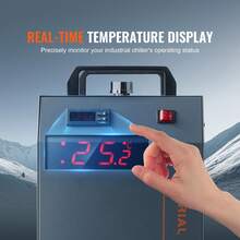 Enfriador de agua industrial , CW-5200, sistema de enfriamiento de enfriador de agua industrial con compresor incorporado, capacidad de tanque de agua de 7 l, caudal máximo de 13 l/min, para máquina de enfriamiento de máquina de grabado láser de CO2 - 13 l/min - Ver 5