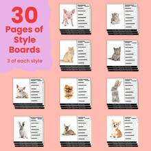 - Pegatina de moda para mascotas, 30 hojas de estilo para colorear para nios, nombres, complementan y disean trajes nicos para tus animales favoritos, artculos esenciales para - Multicolor - Ver 3