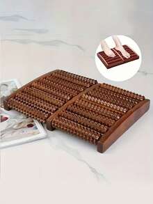 8/5排足底按摩滚轮 - 成人木质足部按摩滚轮，家用及办公足部按摩工具，桌面足部按摩器，足部按摩器，办公室放松，符合人体工学设计，天然木质表面 - 彩色 - 查看 2