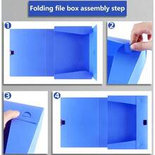 1个可折叠文件收纳盒，厚度5.5厘米/7.5厘米 - 多尺寸A4 PP材质收纳盒，适用于合同/证书 - 大容量可折叠文件收纳盒 - 节日必备，感恩节工作礼物，圣诞节文件收纳，醒目的桌面收纳，节省空间的新年用品 - 多色 - 查看 6