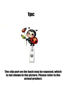 Cute Ladybug Retractable Nurse ID Badge Holder, With Retractable Mechanism And Clip - 2D Flat Acrylic Medical ID Card Holder, Black Spots And Lively Eyes - Retractable Lanyard Clip, Durable Tag, Suitable For Medical Students And Practicing Nurses - Durable PMMA Material, For Workplace Identification, Medical Tag Clip | Funny Design - Multicolor - View 13