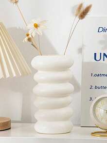 Vaso de flores de plástico inquebrável (1 unidade), estilo nórdico, branco, com formato irregular criativo e resistente. Ideal para decoração de casa, sala de estar e mesa. - Multicolorido - Ver 16