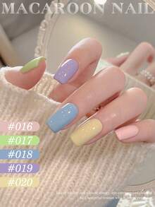 XEIJAYI 6色马卡龙系列凝胶指甲油套装，含闪粉、半永久UV指甲油、底油、哑光面油等美甲产品 - 彩色 - 查看 7