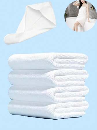 30/10/3片装一次性干发帽/毛巾，高吸水性加厚柔软干发巾，适合旅行