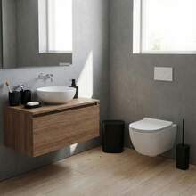 6pcs Bathroom Accessories Set, Bathroom Vanity Set, Including Toilet Brush, Trash Can, Tumbler, Soap Dish, Toothbrush Holder, And Soap Dispenser - Multicolor - View 3