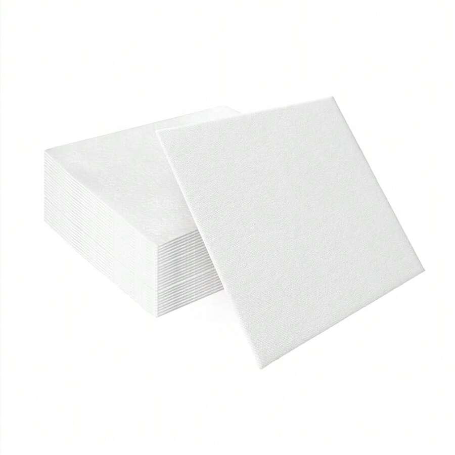 PAW - 50 Pieces White Linen-Feel Paper Napkins 16inch X 16inch, Unicolor Disposable Cloth-Like Napkins, Bathroom Towels, Dinner Napkins For Birthday, Wedding, Party,DinnerNapkins,White - 白色的 - 查看 1