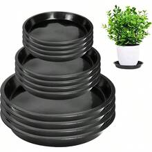 WSXC 6 8 10 Inch Plant Saucer - 12 Pack Round Plant Tray Plastic Plant Drip Trays For Indoor Outdoor Garden Plants Collects Flower Pot Drainage And Excess Water - 12 chiếc màu đen - Xem 1