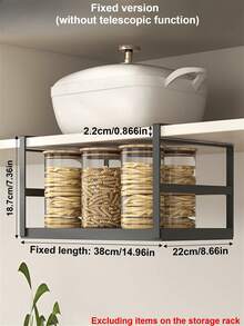 1 pieza Organizador de armario metálico ajustable, disponible en 2 tamaños, estantería de almacenamiento de cocina expandible para frascos de especias y condimentos, estante colgante debajo del gabinete con estantes escalonados, organizador de cocina, accesorio de cocina, estante de especias - Multicolor - Ver 18