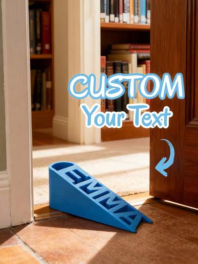 1pc Custom Door Stopper, Personalized With Custom Text, Premium PLA Material & Precision 3D Printing, Suitable For Elegant Home Decor/Chic Entryway Accent/Practical Door Holder, Ideal For Families/New Homeowners/Home Decorators/Gift Givers, Perfect For House-Warming
