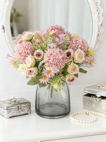 1pc 10.62 Inch Romantic Artificial Ball Chrysanthemum Rose Faux Plant Plastic Centerpiece Bridal Bouquet, Suitable For Spring/Autumn Wedding Vase Arrangement, Can Be Used For Mother's Day/Father's Day/Holiday Birthday/Party Decoration/Wedding/Room/Home/Kitchen/Bedroom/Living Room/Dining Table Decoration/Bridal Bouquet/Outdoor Garden Decoration, Autumn Decoration, Birthday Party Decoration Material, New Year Gift, Valentine's Day Gift - Purple - View 7