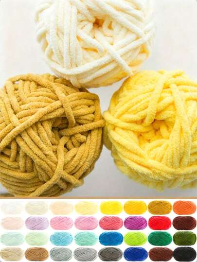 Extra Coarse Chenille Yarn, Diy Hand Knitting Blanket, Plush Texture, Soft & Thick Polyester Fiber For Crocheting And Knitting Cozy Cushions, Blankets, Carpets, Pet Beds, Pet Nests, Pillows, Scarves, Hats, Crossbody Bags, Dolls, Pet Toys, And Handicraft Crochet Projects,The Best Gift For Craft Enthusiasts, New Year Gift, Party Gift Exchange