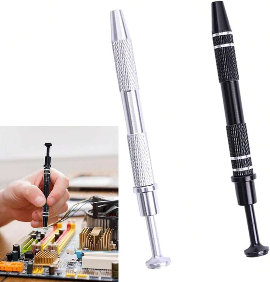 Pinzas para Joyas, 2 Pinzas para joyería, Portaherramientas Herramienta de Recogida de Joyas, Pinzas para Sujetar Catcher Grabber Pinzas Rectas para Hacer Joyas Herramienta con 4 Garras (estilo largo) - estilo corto - Ver 1