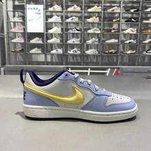 Nike أحذية رياضية كاجوال منخفضة الكاحل للأطفال الكبار من BOROUGH - أبيض أزرق - مشاهدة 4