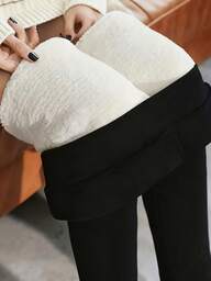 Women's High Waist Thermal Lined Leggings, Casual And Versatile For Winter