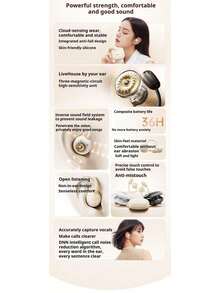 Lenovo EA166 Bluetooth Wireless Earphones: Wireless Semi-In-Ear, High-Quality Sound, Long Battery Life, Compact Design - Cherry Blossom White - View 6