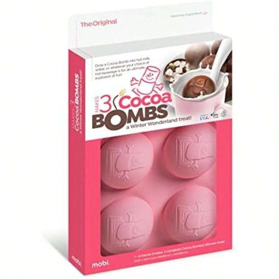 Mobi - Molde de silicona para bombas de cacao con chocolate caliente, para hacer 3 bombas(Hombre S'Mores) - Multicolor - Ver 1