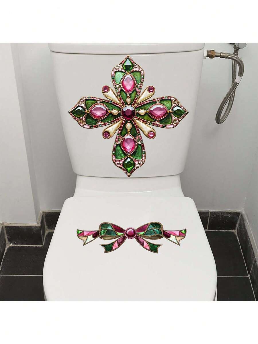 1pc Colorful Bow Decorative Sticker PVC Sticker Removable Self-Adhesive Easy-Tear Sticker Home Decor To Brighten Your Life Holiday Decorations Birthday And Graduation Gifts - Multicolor - View 1