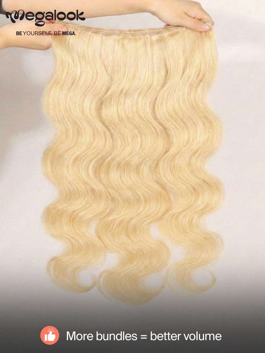 MEGALOOK 10A 1PC Bundel Rambut Tubuh 613 Warna Pirang 100% Rambut Manusia Asli yang Belum Diproses Ekstensi Rambut Manusia Perawan Brasil untuk Wanita - S613 - View 1