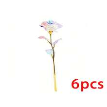 6/1 pieza Rosa artificial - Rosa romántica colorida, regalo de rosa eterna para novia, esposa, mamá, Día de San Valentín, Día de la Madre, cumpleaños, aniversario, decoración de boda