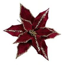 1pc Glitter Christmas Flowers, Artificial Flowers Christmas Decorations, Ornaments For Christmas Tree, Scene Decor, Festivals Decor, Room Decor, Home Decor - Multicolor - View 9