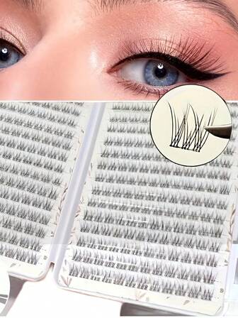 384 Soft & Light Fishtail Single Cluster Eyelashes - Reusable, D Curl, 10-12mm - Perfect For Daily Makeup, Everyday Eyelash Extension | Fishtail Eyelash Design | Soft Texture