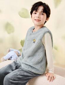 mini bala Unisex Kids' Reversible Fleece Warm Vest, Infant Belly Warmer Fleece Vest - Grey - View 4