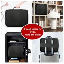 Piorlado Fireproof Document Box, 3-Layer Fireproof Document Bag Portable Large Capacity Water Resistant Storage Boxes With Lock For Important Documents,Certificates,Passports,Legal Files And Valuables - Black - View 8