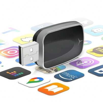 New 2-In-1 Wireless CarPlay Adapter Compact Size, Plug-And-Play Design Fast And Stable Connection In-Car Adapter Specifically Designed For Dual-System CarPlay