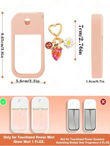 Touchland 30ml 防摔硅胶套，带26个字母草莓花吊坠钥匙扣，方便携带的洗手液喷雾瓶套 - 彩色 - 查看 8