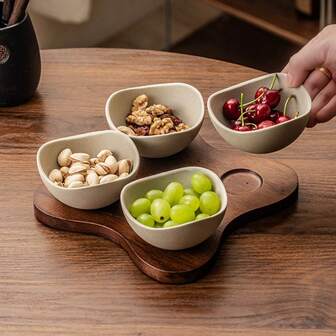 4 piezas/3 piezas/2 piezas/1 pieza Juego de platos/bandejas de aperitivos de cerámica, Juego de tazones de postre para el hogar, Juego de platos de frutos secos, dulces y aperitivos