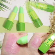 1支保湿润唇膏，唇霜，滋养唇部护理，保湿，保持双唇柔软亮泽，护肤，芦荟润唇膏，防止干燥和皲裂，提亮唇色 - 彩色 - 查看 5