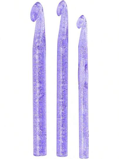 EstiloConjunto de Ganchillo de Cristal, Conjunto de Ganchillo, 3 uds., 10mm, 12mm, 15mm, Ganchos de Ganchillo de Gran Tamaño para Hilo de Coser de Lana, Herramientas de Artesanía yVersión mejorada