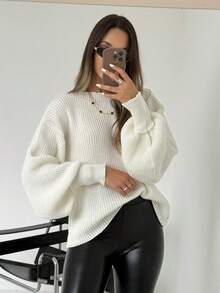 Women's Modal Knit, Modal Knit Blouse, Modal Knit Sweater, Summer Modal Knit, Autumn/Winter Modal Knit, Long-Sleeved Modal Knit, Lightweight Modal Knit, Comfy Modal Knit, Women's Fashion, Elegant And Comfortable Look, Versatile Piece, Chic Basic, Versatile Clothing, Minimalist Style, High Quality, Soft Fabric, Timeless Piece, Comfortable Knit, Soft And Lightweight Fabric, Non-Itchy Knit, Stylish Knit, Look With Knit, Knit For Work, Elegant Knit, Mid-Season Knit, Knit For Cool Days, Lightweight Knit For Summer. - 白色 - 查看 1