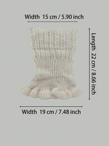 1pc Women Solid Color Knitted Neck Warmer, Knitted High Collar Scarf With Floral Trim, Thick Warm Neck Gaiter For Autumn/Winter, Multiple Colors Available, Casual & Versatile For Dress - Multicolor - View 12